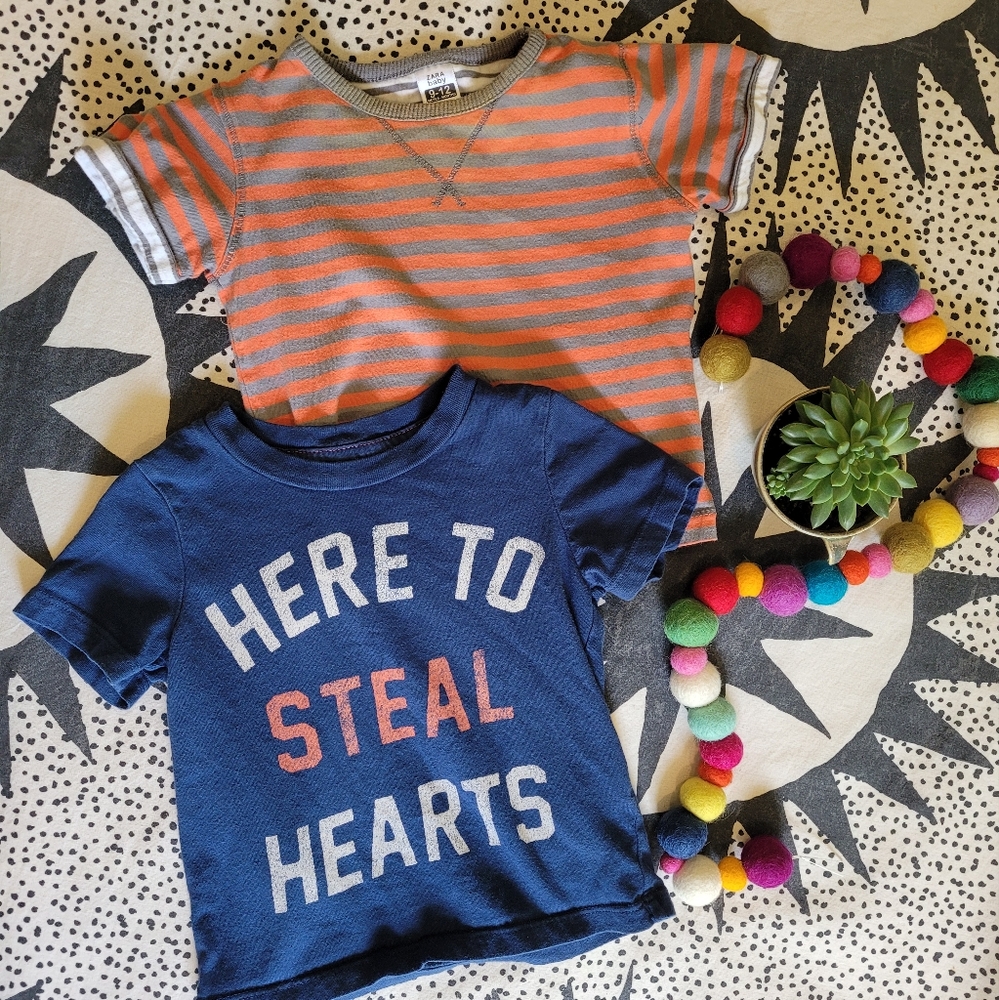 T Shirt Bundle Zara 9-12 peek 6-12m